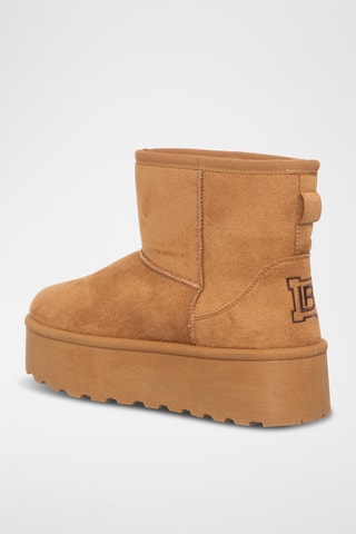Botins forrados com plataforma - Camel - Laura Biagiotti