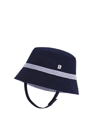 Dubbelzijdig bobhoedje - Marineblauw - Obaïbi -