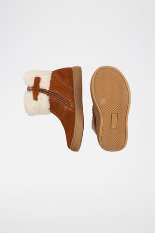Gevoerde Nubuck Enkellaarzen Camel - Obaïbi