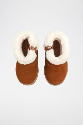 Gevoerde Nubuck Enkellaarzen Camel - Obaïbi