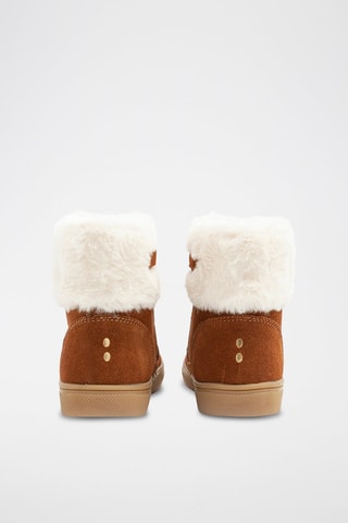 Gevoerde Nubuck Enkellaarzen Camel - Obaïbi