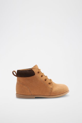Leren Enkellaarzen Camel - Obaïbi