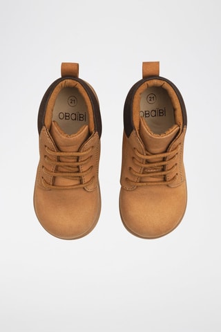 Leren Enkellaarzen Camel - Obaïbi