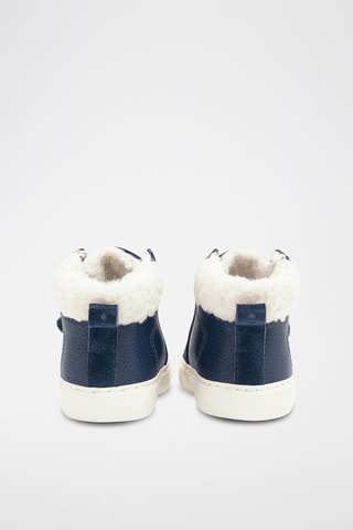 Hoge Splitleren Sneakers - Marineblauw - Obaïbi