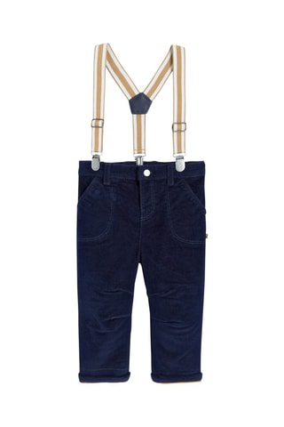 Velours Broek - Marineblauw - Obaïbi