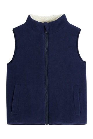 Mouwloos Dubbelzijdig Jasje - Wit en Marineblauw - Okaïdi