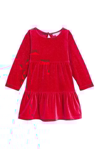 Velours Jurk - Rood - Obaïbi