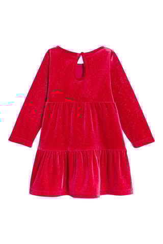 Velours Jurk - Rood - Obaïbi