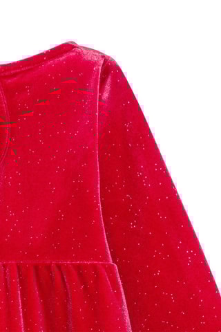 Velours Jurk - Rood - Obaïbi