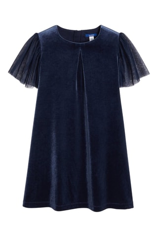 Velours Jurk - Marineblauw - Okaïdi