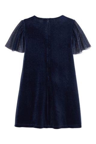 Velours Jurk - Marineblauw - Okaïdi