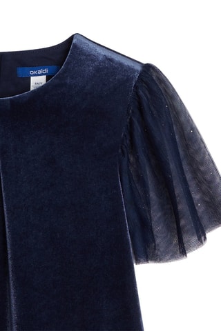 Velours Jurk - Marineblauw - Okaïdi