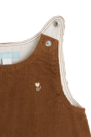 Ribfluwelen Tuinjurk en Legging Bruin en Ecru - Obaïbi