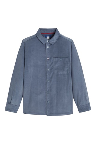 Velours Blouse - Petrolblauw - Okaïdi