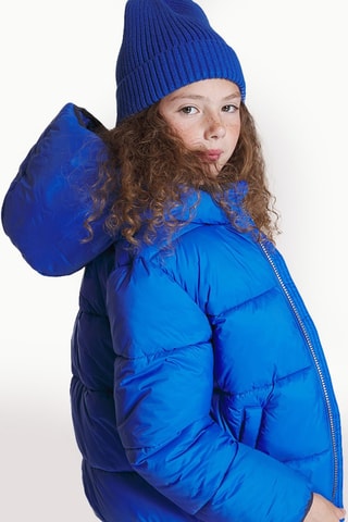 Gewatteerde Jas met Capuchon - Felblauw - Okaïdi