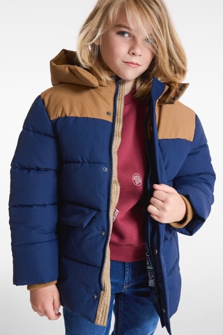 Gewatteerde Jas met Capuchon - Marineblauw - Okaïdi