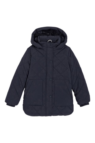Gewatteerde Jas met Capuchon Marineblauw - Okaïdi