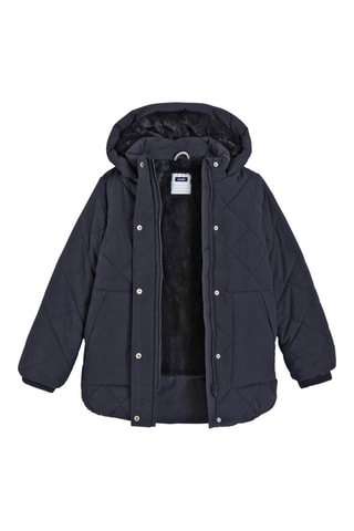 Gewatteerde Jas met Capuchon Marineblauw - Okaïdi