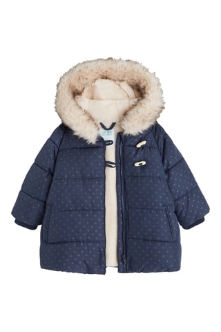 Gewatteerde Jas met Capuchon Blauw - Obaïbi