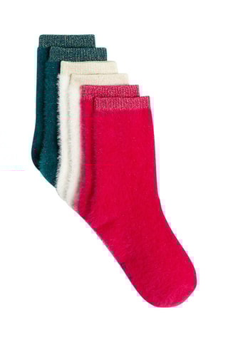 3 Paar Sokken - Rood en Donkergroen - Okaïdi