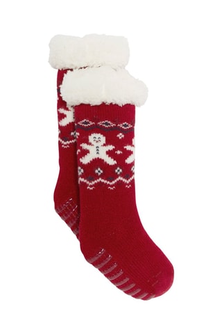 Chaussettes antidérapantes - Rouge - Obaïbi