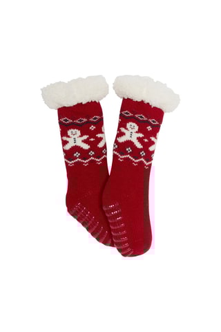Chaussettes antidérapantes - Rouge - Obaïbi