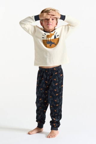 Pyjama - Wit en Marineblauw - Okaïdi