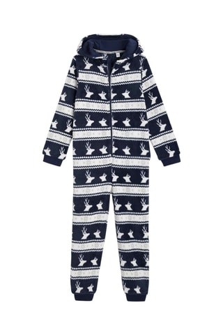 Pyjama met Capuchon Marineblauw en Wit Okaïdi