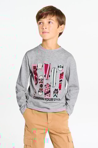 T-shirt - Grijs - Okaïdi