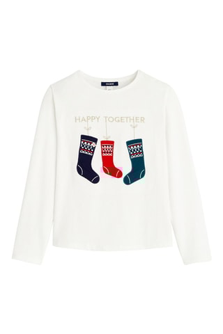 T-shirt. Ecru - Okaïdi