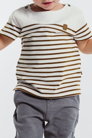 T-shirt Ecru en Camel