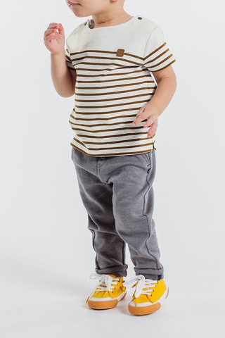 T-shirt Ecru en Camel
