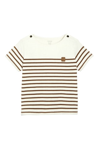T-shirt Ecru en Camel