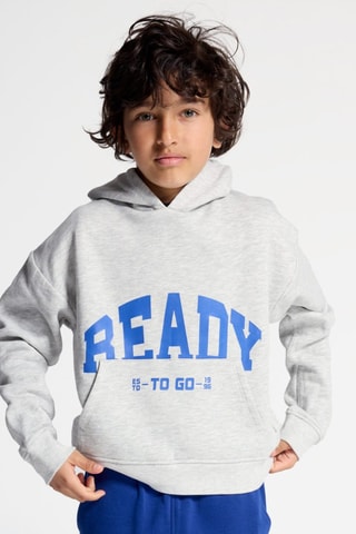 Sweater met Capuchon - Gemêleerd Lichtgrijs - Okaïdi