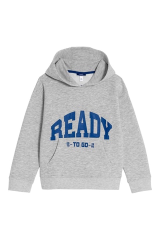 Sweater met Capuchon - Gemêleerd Lichtgrijs - Okaïdi