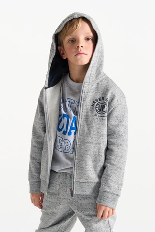 Sweater met Capuchon - Gemêleerd Lichtgrijs - Okaïdi