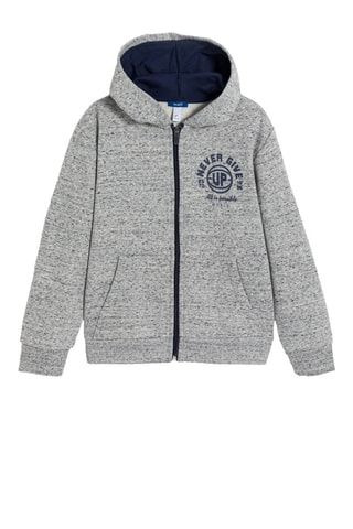 Sweater met Capuchon - Gemêleerd Lichtgrijs - Okaïdi