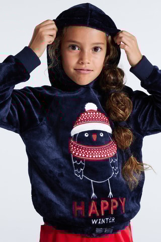 Sweater met Capuchon Marineblauw - Okaïdi