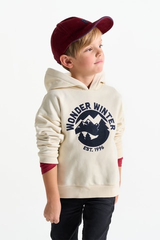 Sweater met Capuchon - Wit - Okaïdi