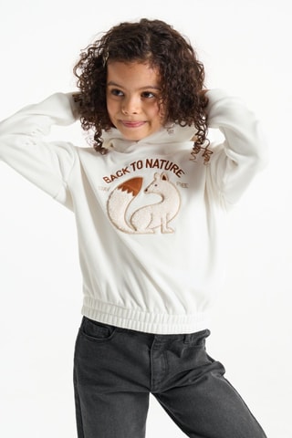 Sweater met Capuchon - Wit - Okaïdi