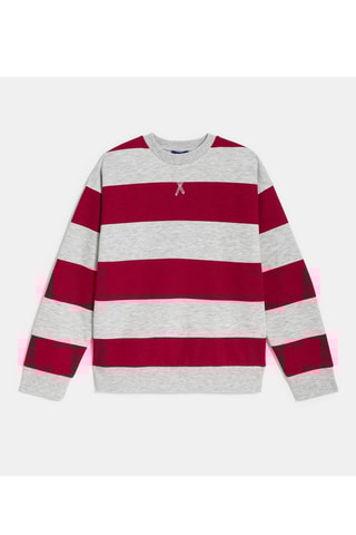 Sweater - Gemêleerd Lichtgrijs en Rood - Okaïdi