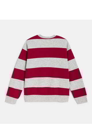 Sweater - Gemêleerd Lichtgrijs en Rood - Okaïdi