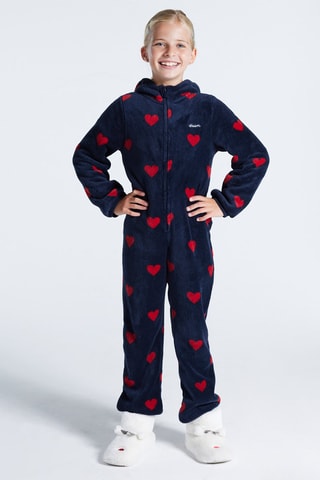 Velours Broekpakje met Capuchon  Marineblauw - Okaïdi