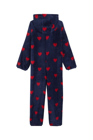 Velours Broekpakje met Capuchon  Marineblauw - Okaïdi