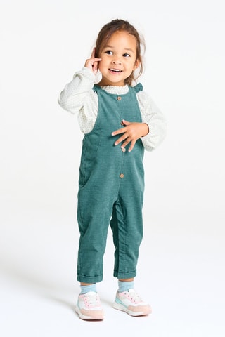 Velours Tuinbroek en T-shirt - Wit en Donkergroen - Obaïbi