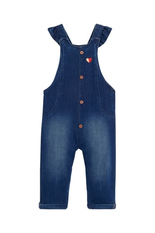 Denim Tuinbroek en T-shirt - Blauw en Bruin - Obaïbi
