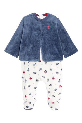 Pyjama van 2 Materialen - Donkerblauw - Obaïbi