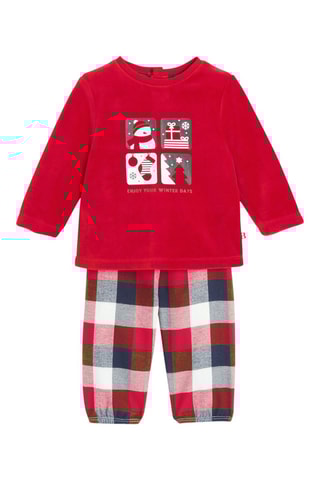 Pyjama met Trompe-l’oeil - Rood - Obaïbi