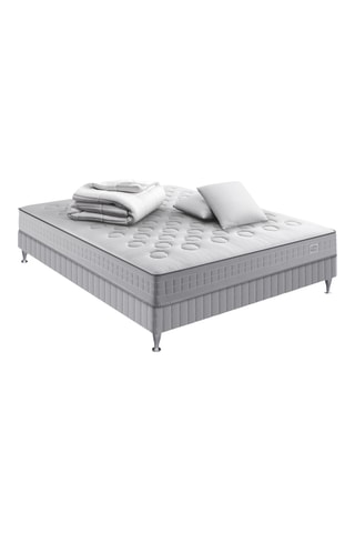 Ensemble matelas à ressorts ensachés, sommier Classique Initial, couette et 2 oreillers - Epaisseur 23 cm - Ferme