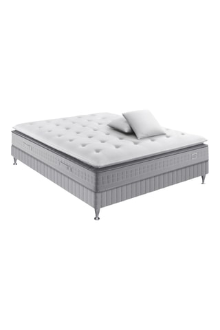 Ensemble matelas à ressorts ensachés, sommier Classique Extension et 2 oreillers - Epaisseur 29 cm - Ferme
